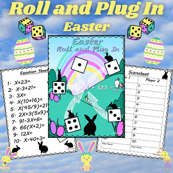 Preview of Substituting Variables Activity | Easter | 5th & 6th Grade Math