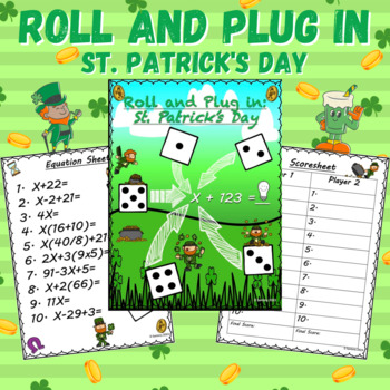 Preview of Substituting Variables Activity | St. Patrick's Day | 5th & 6th Grade Math