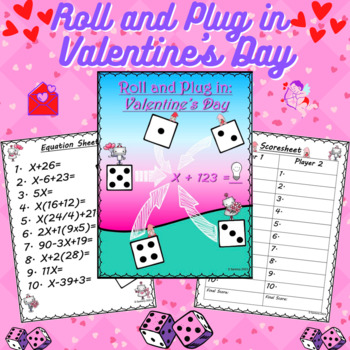 Preview of Substituting Variables Activity | Valentine's Day | 5th & 6th Grade Math