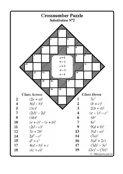Preview of Substitution No 2 (Cross-Number Puzzle)