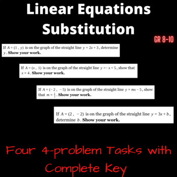 Preview of Summer Fun Math!  Substitution, Ordered Pairs, Linear Equations, Coordinates