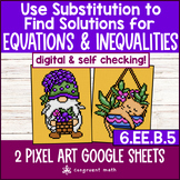 Substitution in Equations & Inequalities Digital Pixel Art