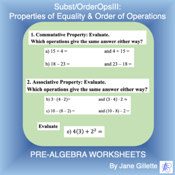 Preview of Substitution/Order of Operations III: Props of Equality and Order of Operations