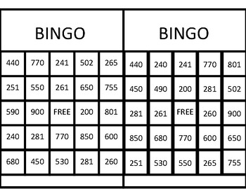 Subtract 100 Bingo by The Real Miss Nelson | Teachers Pay Teachers