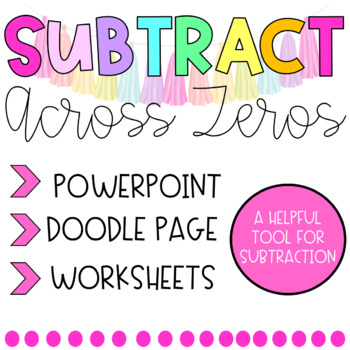 Preview of Subtract Across Zeros | Presentation & Guide Sheets