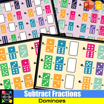 Preview of Subtract Fractions - Puzzle - Dominoes - DIGITAL - GoogleSlides/PowerPoint