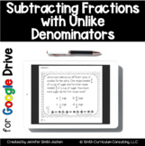Subtract Fractions Unlike Denominators Task Cards in Googl
