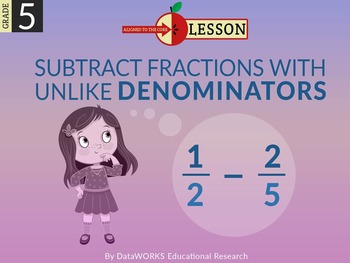 Preview of Subtract Fractions with Unlike Denominators