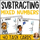 Subtract Mixed Numbers with Regrouping Task Cards - Like D