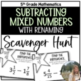 Subtract Mixed Numbers with Renaming Scavenger Hunt for 5t