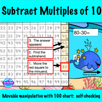 Preview of Subtract Multiples of 10 from Multiples of 10  (100 Chart/Movable Manipulative)