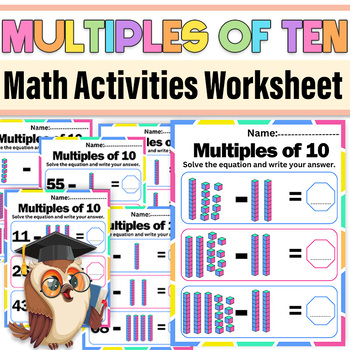 Preview of Subtract Multiples of Ten Worksheets|Multiples of Ten First Grade Math Printable