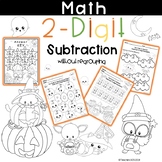 Subtract Two-Digit Numbers Without Regrouping Worksheet Halloween