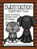 Subtraction Center Game A Quick and Easy to Prep Center Su