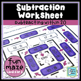 Subtract Within 20 Worksheet