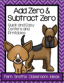 Addition and Subtraction Math Centers Plus Zero and Subtract Zero