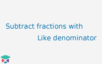 Subtract fractions with common denominator by Meda Academy | TPT