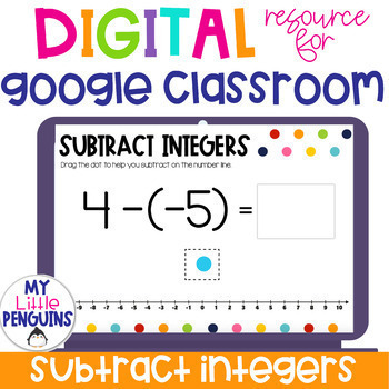 Preview of Subtract the Integers with Number Lines Google Slides 