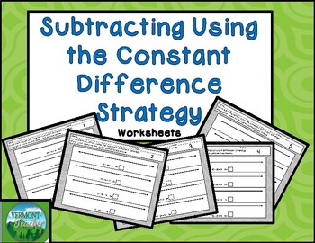 Preview of Subtract with Constant Difference Strategy Worksheets
