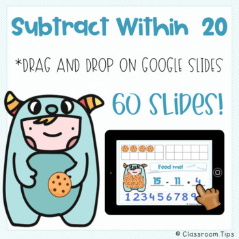 Preview of Subtract within 20 (Distance Learning-Google Classroom-Math Distance Learning)