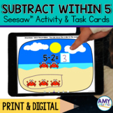 Subtract within 5 Digital Center for Seesaw™