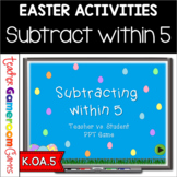 Subtract within 5 Easter Powerpoint Game