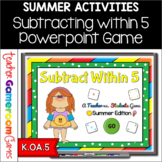 Subtract within 5 Summer Powerpoint Game