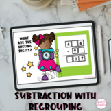 Subtracting 3 Digit Numbers With Regrouping - Google Slides