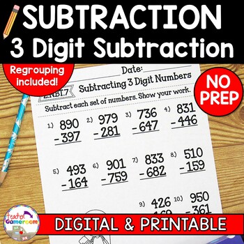 Preview of Subtracting 3 Digit Numbers Worksheets