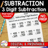 Subtracting 3 Digit Numbers Worksheets