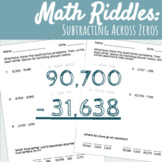 Subtracting Across Zeros Practice Math Riddles - Distance 