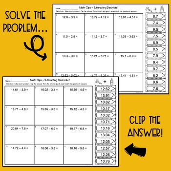 Subtracting Decimals Activity by Hello Learning | TpT