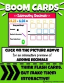 Subtracting Decimals - Boom Cards