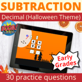 Subtract Decimals Boom Cards Halloween Theme