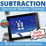 Subtract Decimals Boom Cards Winter Distance Learning
