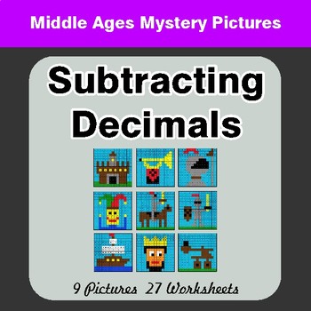 Subtracting Decimals - Color-By-Number Math Mystery Pictures