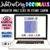 Subtracting Decimals - Interactive Google Slides - Distanc