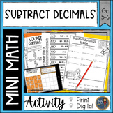 Subtracting Decimals Math Activities Print and Google Slides™