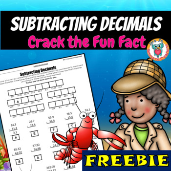 Preview of Subtracting Decimals Math Worksheet - FREE Crack the Fun Fact