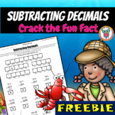 Subtracting Decimals Math Worksheet - FREE Crack the Fun Fact