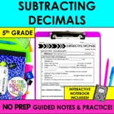 Subtracting Decimals Notes & Practice | Decimal Subtraction Notes