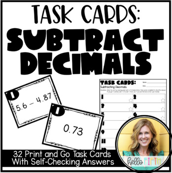 Preview of Subtracting Decimals Task Cards