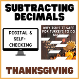 Subtracting Decimals | Thanksgiving | Digital Math Mystery