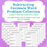 Subtracting Decimals Word Problems Collection (With Grids 