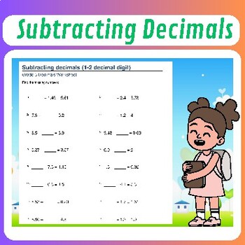 Preview of Subtracting Decimals Worksheets: Various Levels of Difficulty