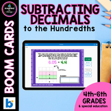 Subtracting Decimals to the Hundredths Boom Cards