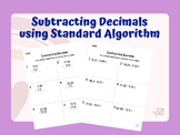 Subtracting Decimals using Standard Algorithm