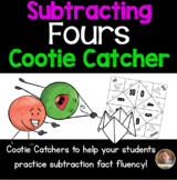 Subtracting FOURS Cootie Catcher/Fortune Teller- Perfect f