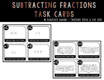Preview of Subtracting Fraction Task Cards