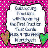 Subtract Fractions with Regrouping & Renaming Math Task Ca